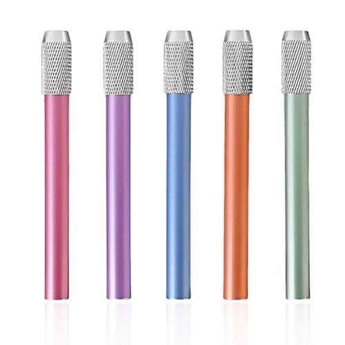 LAJUP 5 Stück Stiftverlängerung,Bleistiftverlängerung Verstellbar,Aluminium Bleistifthalter Extender,Bleistift Verlängerung Für Skizzieren Schule Malatelier Schreibgerät Für Meisten Buntstifte von LAJUP