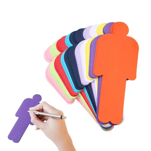 LAJUP Moderationskarten Set 150 Stück, Moderationskarten Mensch 20 X 8 Cm, Karteikarten Lernkarten Blanko Für Büro Schule Präsentation Und Moderation (10 Farben) von LAJUP