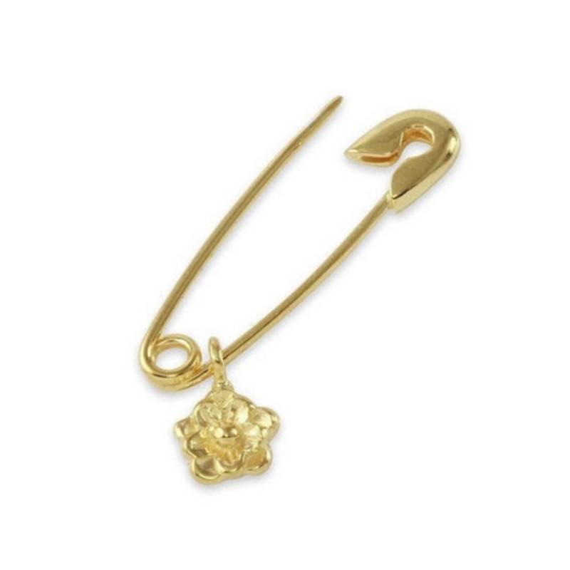 14K Gold Sicherheitsnadel Ohrring Mit Blumen Charme, in 14K Und Sterling Silber, Schmuck von LAJewelery