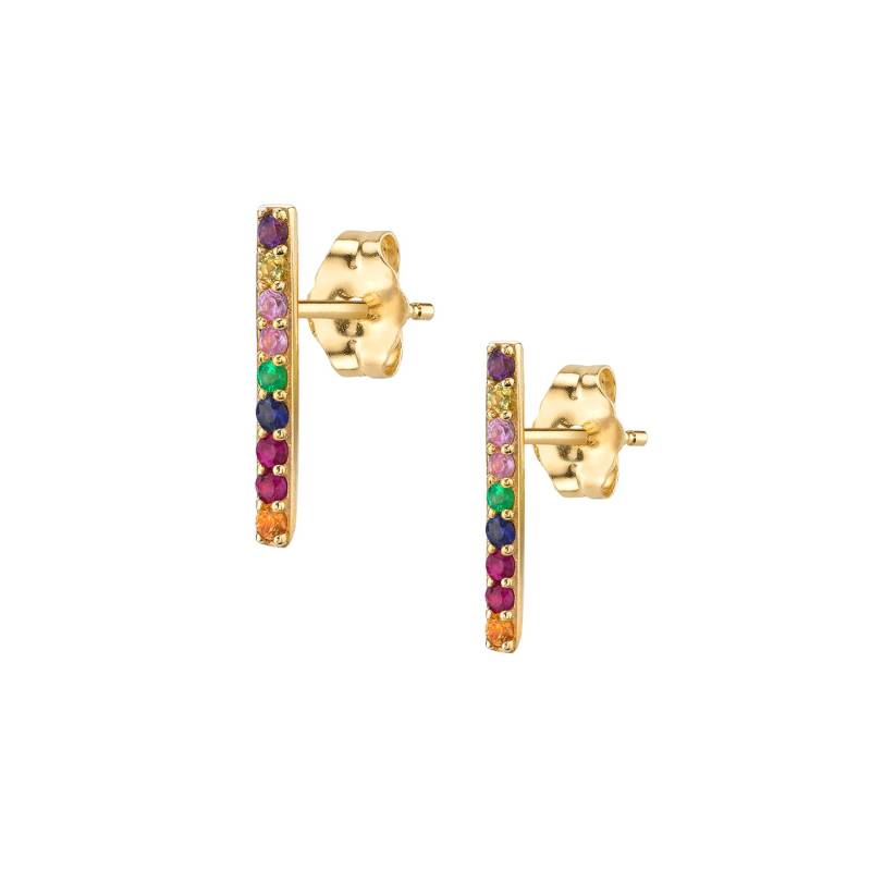 14K Goldregenbogen Lange Linie Ohrstecker, Regenbogen Gold Ohrringe von LAJewelery