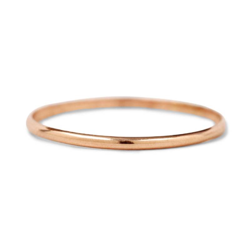 14K Rose Gold Band, Einfache Ring, Dünne Stapelbare Stapelbar Kleine Minimale Ring von LAJewelery