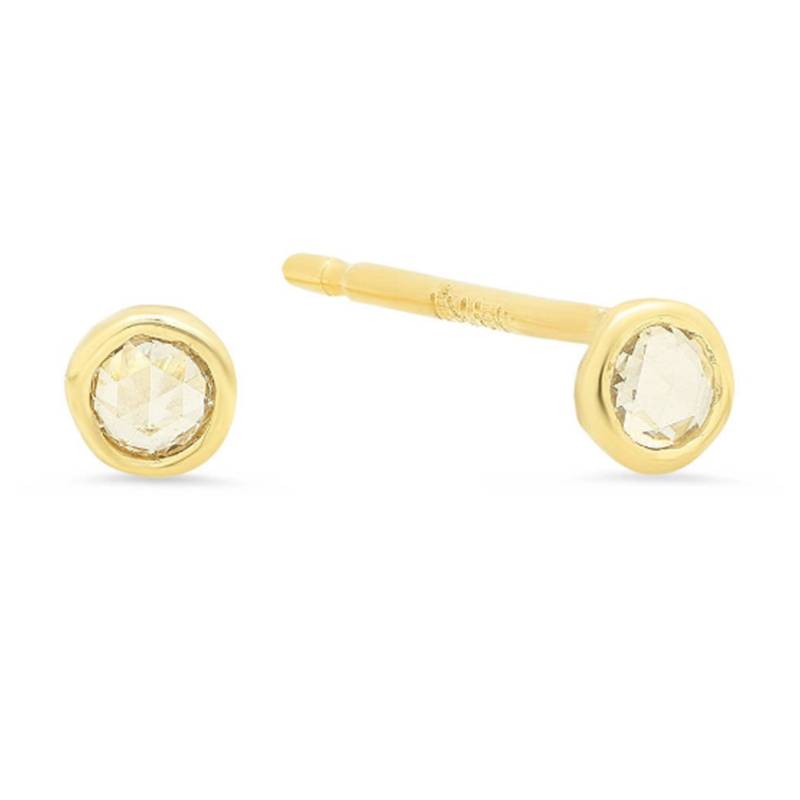 14K Saphir Ohrstecker, Rose Cut Ohrringe, Weiße Ohrstecker von LAJewelery