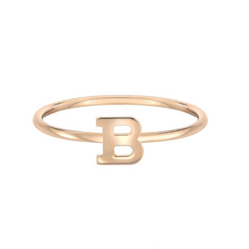 14K Stapelbarer Buchstabe Ring, Gold Anfangsring, Personalisierter Buchstabenring, Initialen von LAJewelery