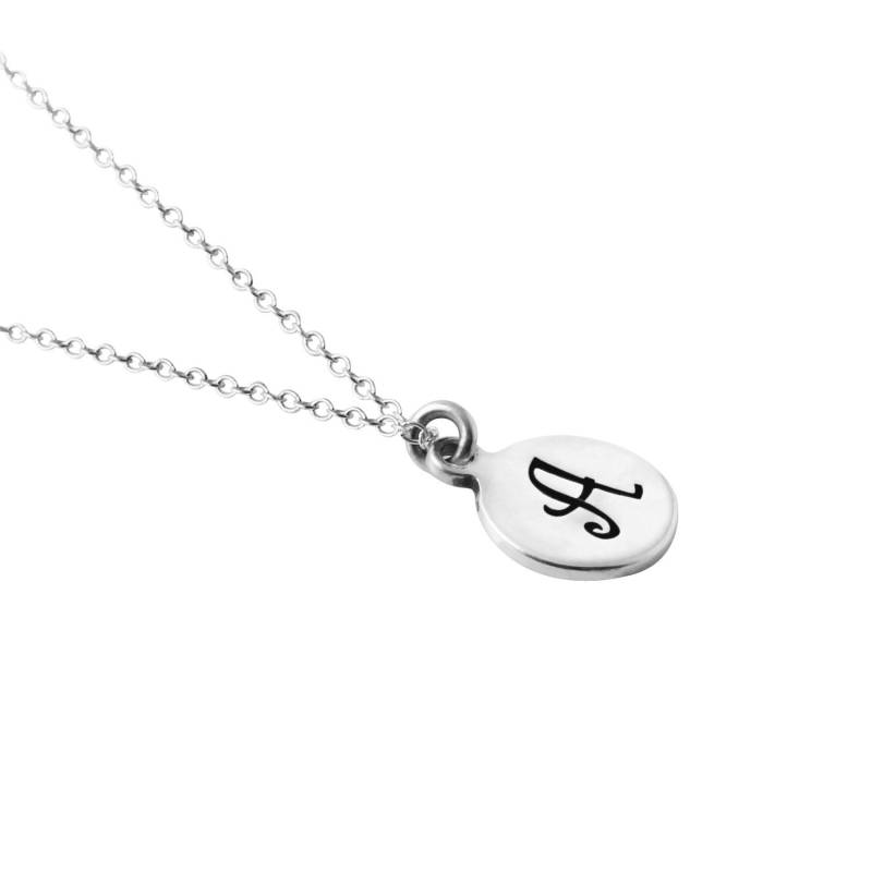 925 Sterling Silber Petite Runde Scheibe Anfangsbuchstabe "A" Anhänger Halskette, Erste Eine Ein Charm Initial A von LAJewelery
