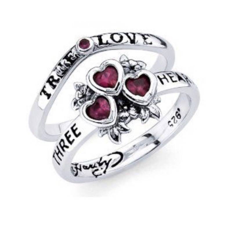 Sterling Silber Drei Herzen Stapelbar Ring, Herz Triple Silberring, Valentinstag von LAJewelery