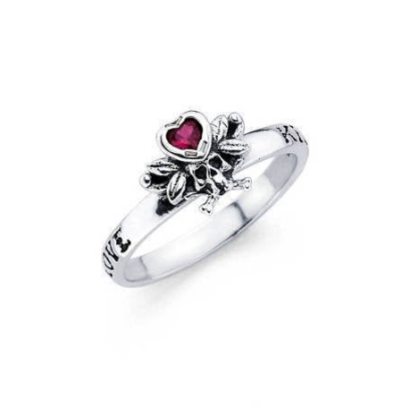 Sterling Silber Herz Und Schädel Zirkonia Ring, Stapelbarer Herzring, Schädelring von LAJewelery