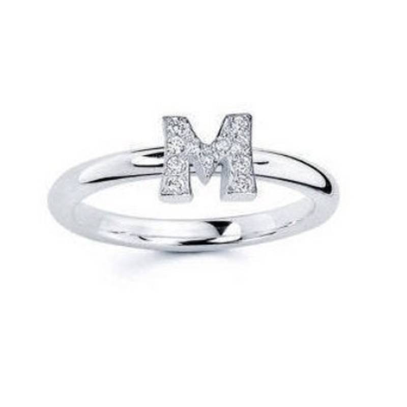 Sterling Silber Initial A-Z Ringe Mit Zirkonia, Ringe, Stapeln von LAJewelery
