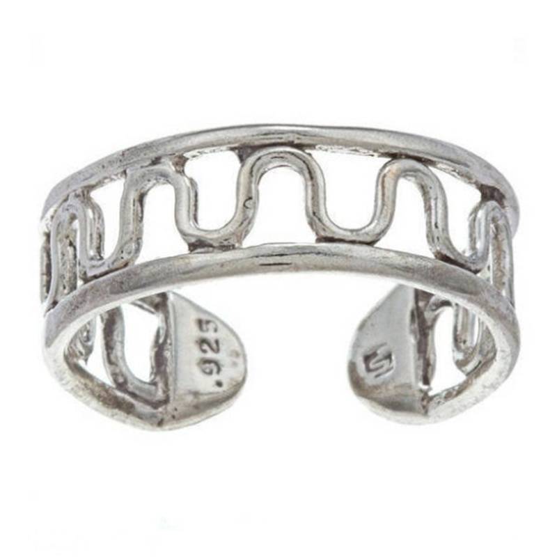 Sterling Silber Wickelstraße Flexible Toe Ring, Wickel Straße Verstellbarer Road Design Welle Ring von LAJewelery