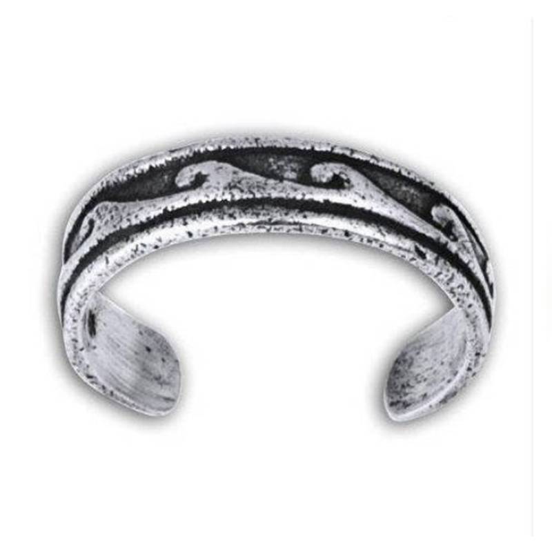 Wellen Zehenring in Sterling Silber, Wave Design Silber Tor Ring, Verstellbar Midi Ring Welle von LAJewelery