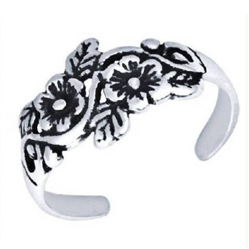 Wunderschöner Ineinander Verschlungener Blumen Sterling Silber Toe Ring, Verflochtene Verstellbare Ring von LAJewelery