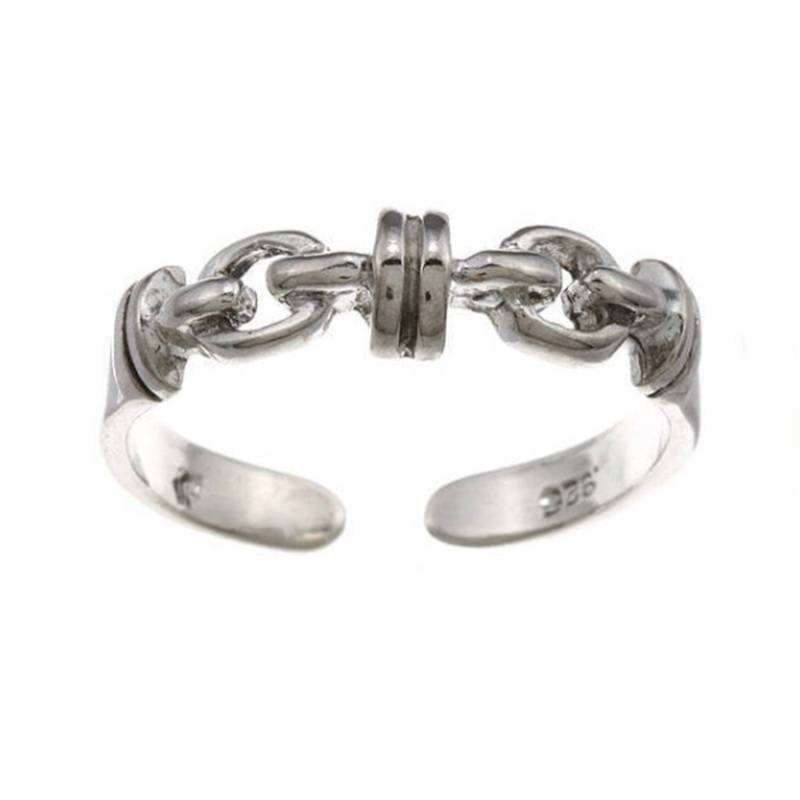 sterling Silber Doppelkette Zehenring, Verstellbarer Zehenring Silber, Doppelte Kette Ring von LAJewelery