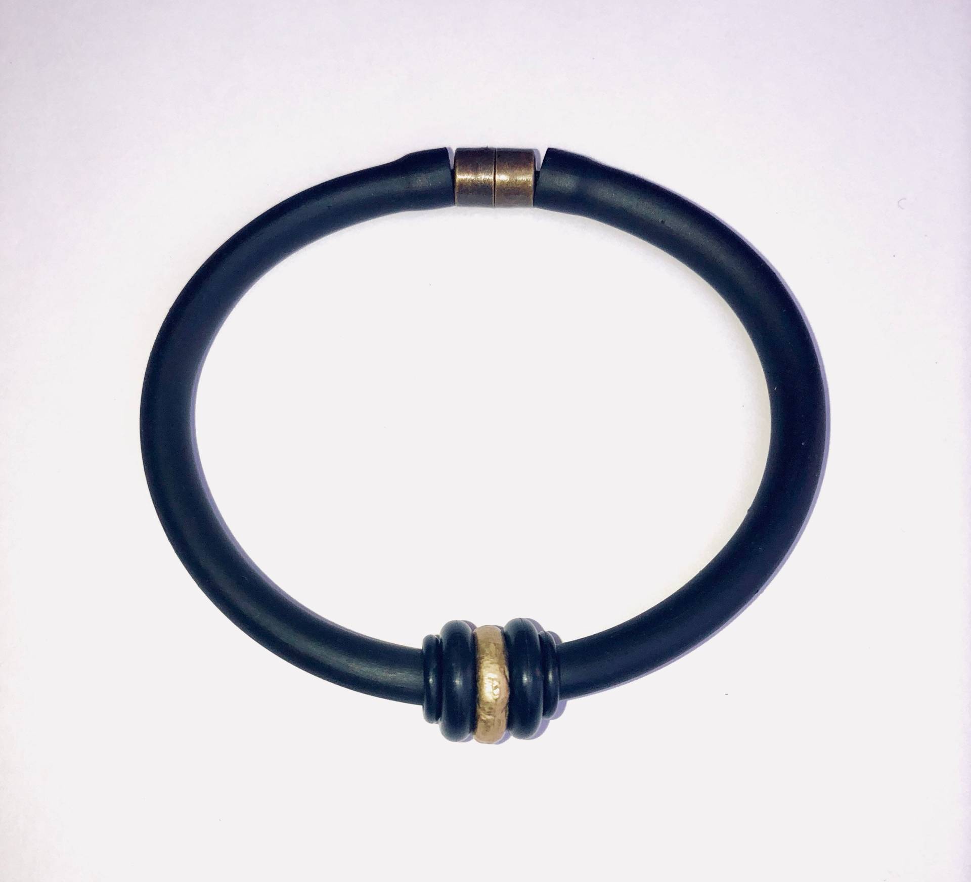 Herren Kautschuk Messing Ring Armband von LAJewelryStudio