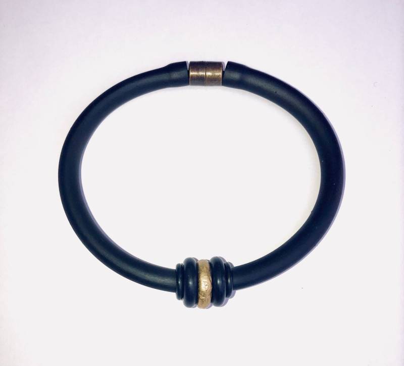 Herren Kautschuk Messing Ring Armband Herren Kautschuk Messing Ring Armband von LAJewelryStudio