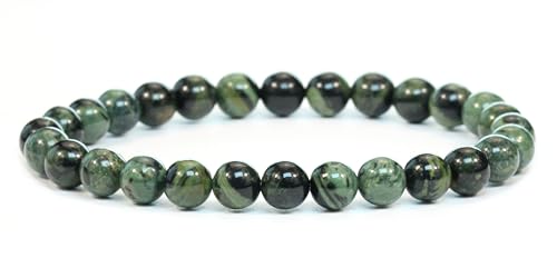 Echtes Eldarit Edelstein Armband mit runden 6mm Perlen - verschiedene Längen - Heilstein Schutzstein Edelsteinarmband Glücksbringer Talisman Geschenk (Eldarit, 18CM) von LAKADA