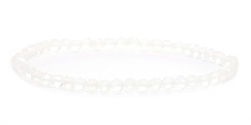 LAKADA Echtes Mondstein Edelstein Armband mit facettierten 4mm Perlen Heilstein Schutzstein Edelsteinarmband Glücksbringer Talisman Geschenk (Mondstein, 21CM) von LAKADA