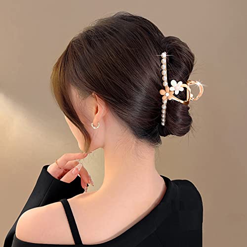 Elegante Haarnadel im Stil, trendige französische Haarspangen mit Perlen, Schmetterlings-Haarspange, DIY-Haarstyling-Zubehör für Frauen und Mädchen (I) von LAKEMON