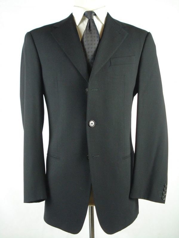 Größe 40 3B Wolle Blazer Jacke Von Armani Collezioni Made in Italy Schwarz von LAKICHOP