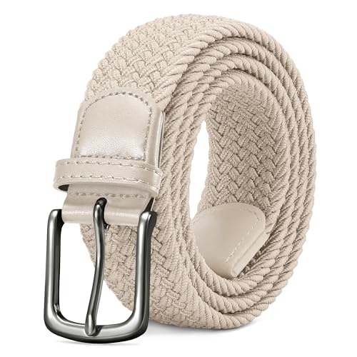 LAKIDAY Flechtgürtel aus Stoff, Elastischer Stretchgürtel für Damen und Herren Beige 115 cm Hochwertig & Bequem Breite 3.5 cm LAKIDAY Flechtgürtel aus Stoff, Elastischer Stretchgürtel für Damen und Herren Beige 115 cm Hochwertig & Bequem Breite 3.5 cm von LAKIDAY