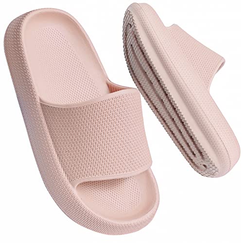 LAKIGE Kinder Badelatschen Jungen Mädchen rutschfest Dusch Badeschuhe Sommer Hausschuhe Cosy House Badeschuhe Strand Schwimmbad Rutschsandalen für Kinder Rosa 36 EU von LAKIGE