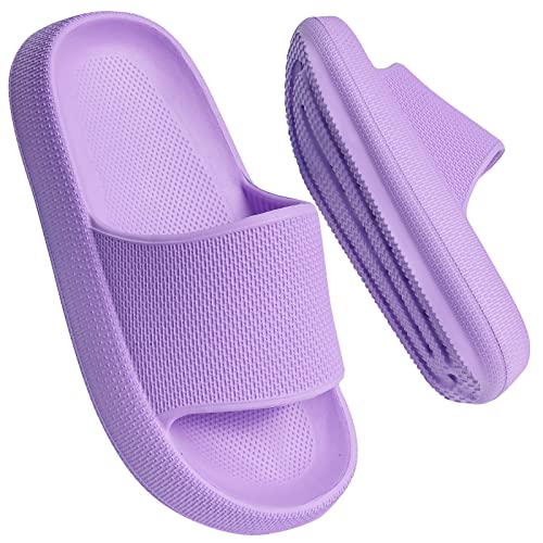 LAKIGE Kinder Badelatschen Jungen Mädchen rutschfest Dusch Badeschuhe Sommer Hausschuhe Cosy House Badeschuhe Strand Schwimmbad Rutschsandalen für Kinder Violett 30 EU von LAKIGE