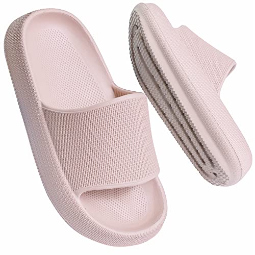 LAKIGE Kinder Badelatschen Jungen Mädchen rutschfest Dusch Badeschuhe Sommer Hausschuhe Cosy House Badeschuhe Strand Schwimmbad Rutschsandalen für Kinder Rosa 35 EU von LAKIGE