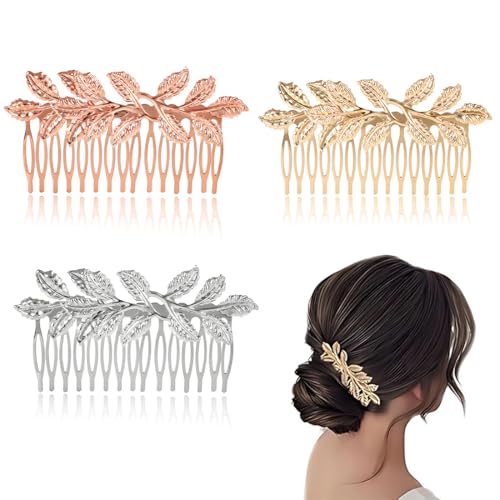 LAKJUOZ 3 Stück Haarschmuck Gold, Goldene Haarkämme Elegant Glatte Legierung Blatt Haarschmuck Für Damen Schön Und Charmant Einfach Zu Bedienen Ideal Für Individuelles Haarstyling Design LAKJUOZ 3 Stück Haarschmuck Gold, Goldene Haarkämme Elegant Glatte Legierung Blatt Haarschmuck Für Damen Schön Und Charmant Einfach Zu Bedienen Ideal Für Individuelles Haarstyling Design von LAKJUOZ