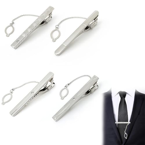 LAKJUOZ 4 Stück Krawattennadel, Krawattenklammer Set Für Herren Klassische Krawattennadel Business-Stil Tie Clips Für Hochzeit Business Accessoires Krawatte Clips Set Krawatten Krawatte von LAKJUOZ