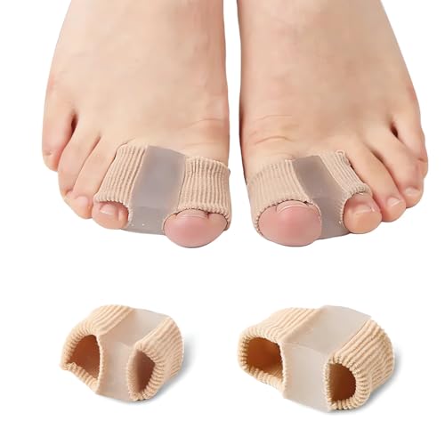 LAKJUOZ 2 Stück Schlauchbandagen Silikon Zehenstrecker Hallux Valgus Korrektur, Gel Großzehenabstandshalter Mit 2 Schlaufen, Doppelloch-Zehenorthese Für Ballenschmerzen Und Überlappende Zehen Frauen LAKJUOZ 2 Stück Schlauchbandagen Silikon Zehenstrecker Hallux Valgus Korrektur, Gel Großzehenabstandshalter Mit 2 Schlaufen, Doppelloch-Zehenorthese Für Ballenschmerzen Und Überlappende Zehen Frauen von LAKJUOZ