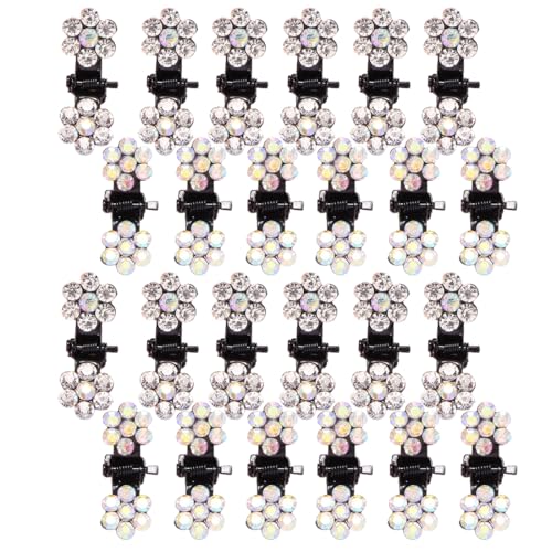 LAKJUOZ 24 Stück Mini Strass Haarspangen, Mini Metall Haarnadel, Pflaume Diamant-Haarspange, Geeignet Für Mädchen, Frauen, Haarschmuck, Hochzeit, Abschlussball, Kopfbedeckung von LAKJUOZ