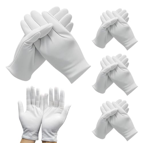 LAKJUOZ 4 Paar Baumwollhandschuhe Weiße Handschuhe Baumwollhandschuhe Weiß Weiße Handschuhe Herren Stoffhandschuhe Weiß Baumwolle Geeignet Für Leistung Und Arbeit von LAKJUOZ