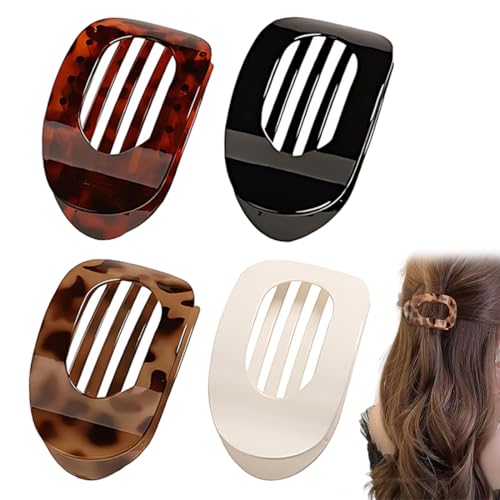 LAKJUOZ 4 Stück Claw Clip Hair Clips Haarklammern Für Damen Haarspange Flach Damen Flat Claw Clip Haarklammer Für Dunn Haar Starker Halt Seitliche Haarklammern von LAKJUOZ