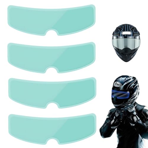 LAKJUOZ 4 Stück Motorradhelm Überzug Antibeschlagfolie Motorradhelm Antibeschlagfolie Universal Motorradhelm Antibeschlag-Sonnenblende Einsatz Sonnenblende Schutzfolie Aufkleber (8,5 X 24,5Cm) von LAKJUOZ