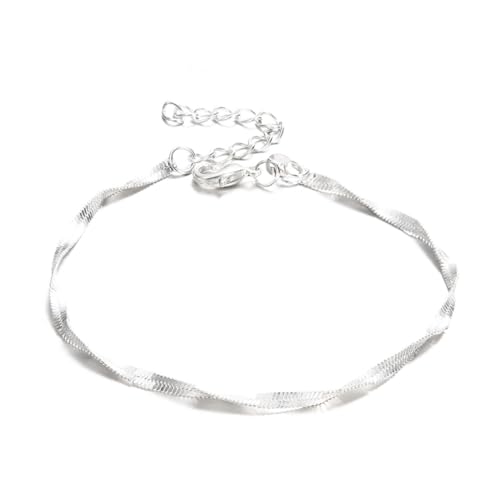LAKJUOZ Boho Forever Fußkettchen Silber Einfache Dünne Kette Fußkettchen Schuhe Sommer Fußkettchen Set Einfache Liebe Fußkettchen Schmuck Für Frauen Und Für Mädchen von LAKJUOZ