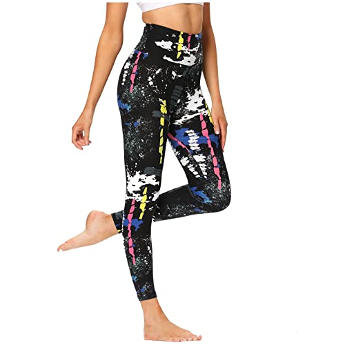 Damen Tie Dye Leggings Bunt Leggings High Waist Lange Leggings Po Push Up Leggings Scrunch Butt Lift Boom Booty Hosen Anti Cellulite Stretch Leggings Yoga Sport Fitness Outdoor Lauf von LAKOYA