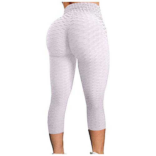 LAKOYA 3/4 Leggings Sport Damen, Women's Po Push Up Blickdicht Booty Seamless Up Up Anti Cellulite High Waist Sexy Dreiviertel Yoga Leggings Sporthose für Fitness Gym Training Jogging von LAKOYA