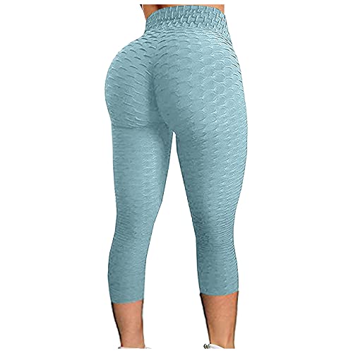 LAKOYA 3/4 Leggings Sport Damen, Women's Po Push Up Blickdicht Booty Seamless Up Up Anti Cellulite High Waist Sexy Dreiviertel Yoga Leggings Sporthose für Fitness Gym Training Jogging von LAKOYA