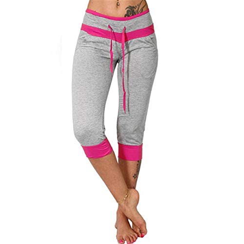 LAKOYA Caprihose Damen Sommer 3/4 Sport Stretch Hosen aus Baumwolle,Yoga Gym Fitness Seamless Training Jogger Frauen Capri Shorts Running Dreiviertel Pant Lauf Trousers Radlerhose von LAKOYA