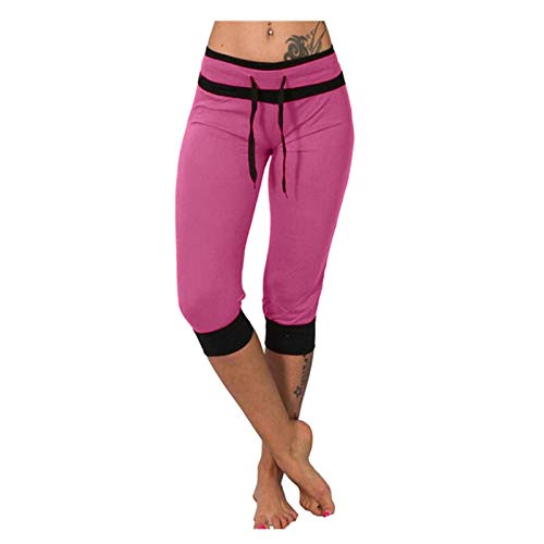 LAKOYA Caprihose Damen Sommer 3/4 Sport Stretch Hosen aus Baumwolle,Yoga Gym Fitness Seamless Training Jogger Frauen Capri Shorts Running Dreiviertel Pant Lauf Trousers Radlerhose von LAKOYA