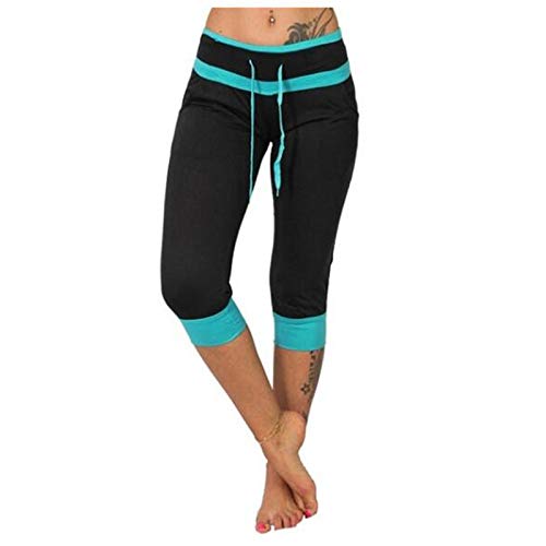 LAKOYA Caprihose Damen Sommer 3/4 Sport Stretch Hosen aus Baumwolle,Yoga Gym Fitness Seamless Training Jogger Frauen Capri Shorts Running Dreiviertel Pant Lauf Trousers Radlerhose von LAKOYA