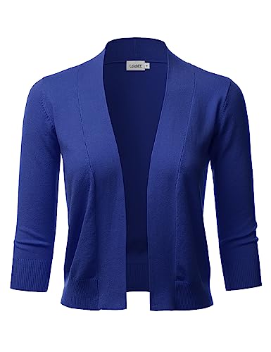 LALABEE Damen Bolero Cardigan 3/4 Ärmel vorne offen geschnitten (S~XL) - - X-Groß von LALABEE