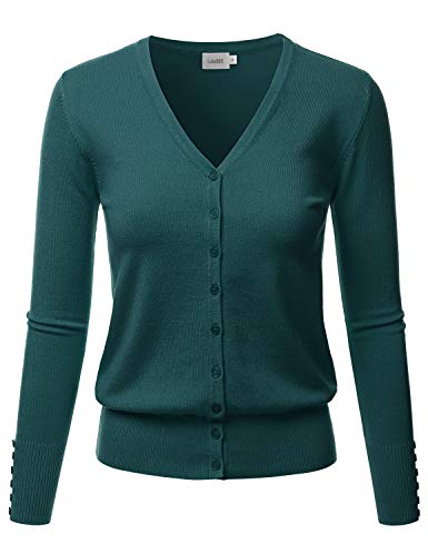 LALABEE Damen-Strickjacke, V-Ausschnitt, langärmelig, Knopfleiste, weicher Strick, S-XXL - - Groß von LALABEE