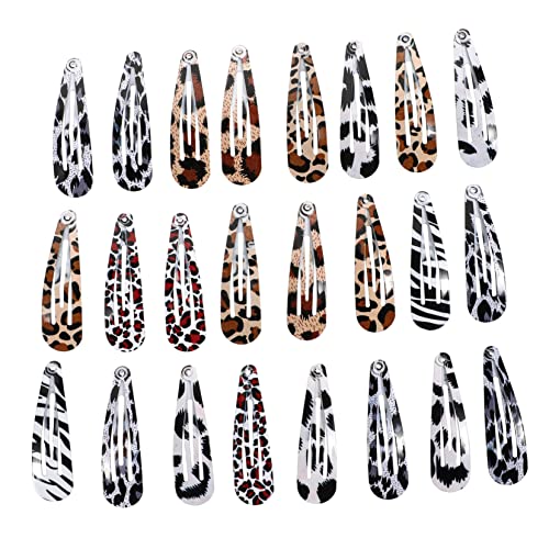 LALADEFIEE 24stücke Haarnadel Damen Haarspangen Leopard Snap Haarspange Clips Seitliche Haarspange Damen Haarschmuck Mode Haaraccessoires Hochwertige Legierung Leopardenmuster Überzug von LALADEFIEE