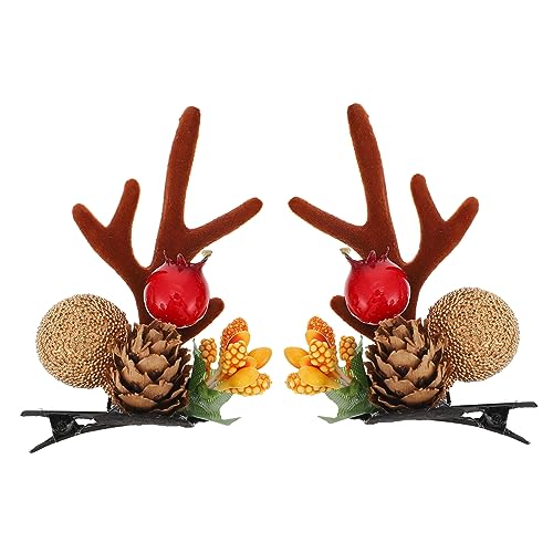 LALADEFIEE 2stücke Weihnachts-reh-haarspangen Mit Lustigen Geweihen Für Mädchen Leichte Und Farbenfrohe Haarschmuck-accessoires Für Festliche Anlässe Und Partys von LALADEFIEE