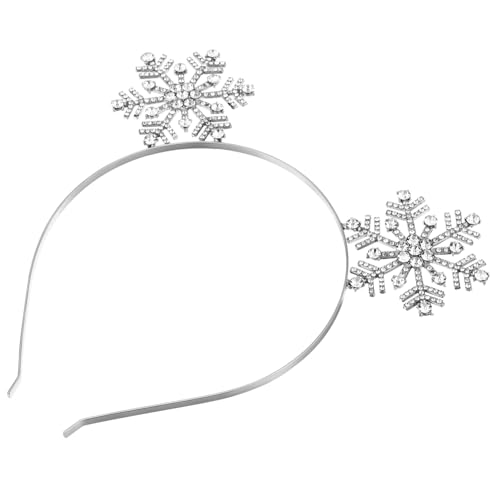 LALADEFIEE Weihnachts Stirnbänder Mit Strass Für Damen Glitzer Haarband Für Weihnachtsfeier Schneeflocken Kopfschmuck Für Partydekoration von LALADEFIEE