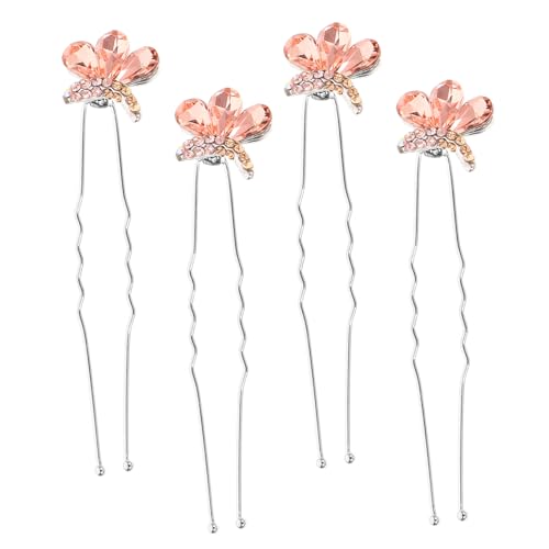 LALADEFIEE 4stücke Hochzeits-haarspangen Für Bräute U-förmige Haarnadeln Mit Strass Dekorative Schmetterlings-haarpins Für Hochzeitsfrisuren Für Und Mädchen Champagnefarben von LALADEFIEE