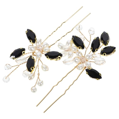 LALADEFIEE 1 Paar Haarnadel Kopfschmuck Haarstäbchen Für Langes Haar Haarstyling-accessoires Vintage Haarstäbchen Haarknotenzubehör Für Frauen Haarschmuck Für Frauen Zinklegierung Black von LALADEFIEE
