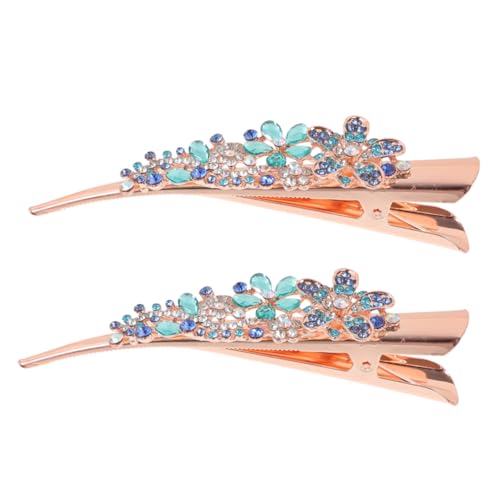 LALADEFIEE 1 Paar Dekorative Haarspangen Metall Elegante Strass-haarspangen Für Frauen Und Mädchen Krokodilklemmen Ornamente von LALADEFIEE