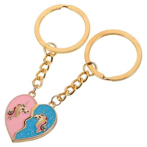 LALADEFIEE 1paar Pärchen Schlüsselanhänger Mit Magnet Kreativer Herz-Design Schlüsselbund Farbenfrohe Und Elegante Schlüsselanhänger Für Valentinstagsgeschenk Dekoration Von Taschen von LALADEFIEE