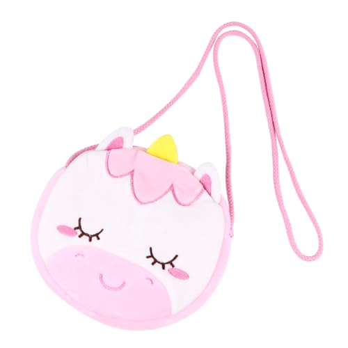 LALADEFIEE 1stück Zipper Design Einhorn Umhängetasche Für Kreative Cartoon Form Kleine Straddle Bag Rosa Für Partys Und Ausflüge Praktische Aufbewahrung Für Kleinigkeiten von LALADEFIEE