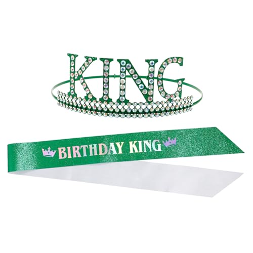 LALADEFIEE 1satz Geburtstagshaarband Und Schärpe Für Glitzernde Krone Und Sash Für Geburtstagsfeiern Dekoration Für Perfekten Geburtstag Für Und Jungen von LALADEFIEE